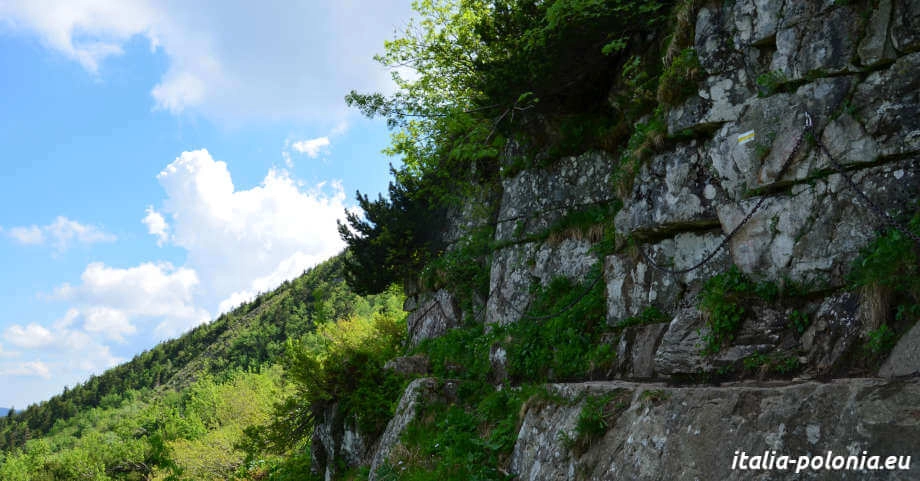 Perć Akademików, passaggio con catene